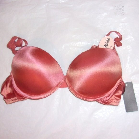 Youmita Old Rose Shiny Push-Up Plunge 34C Bra NWT - Picture 2 of 16